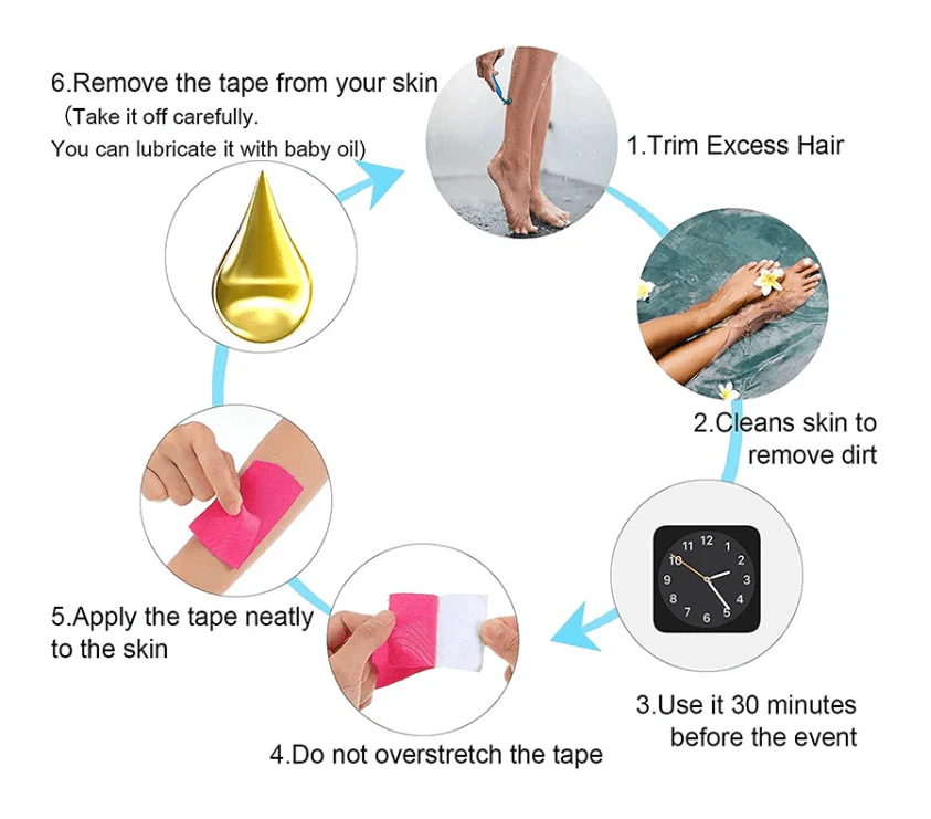 Kinesiology Tape, Elastic Therapeutic Sports Tape, 2" x 5.5 YD - Image 11