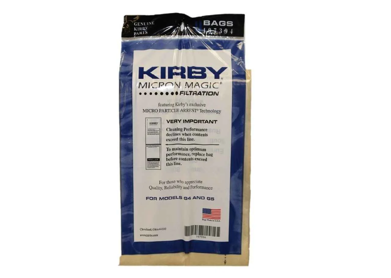Kirby Vacuum bags (9 count) for Models G4, G5 and Gsix Part 197394A