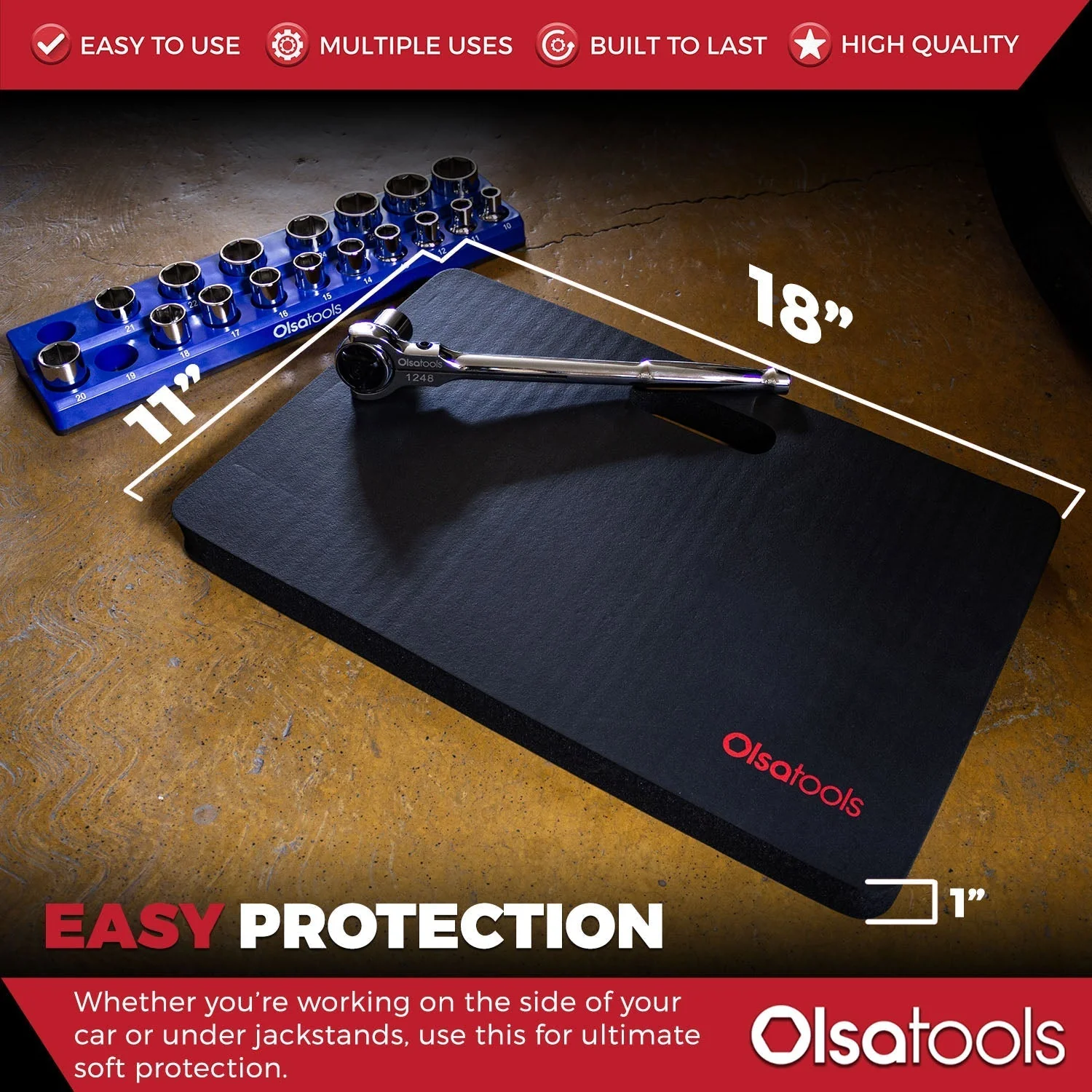 Kneeling Work Mat, Mechanics Kneeling Pad Density 18" x 11" x 1" - Image 4
