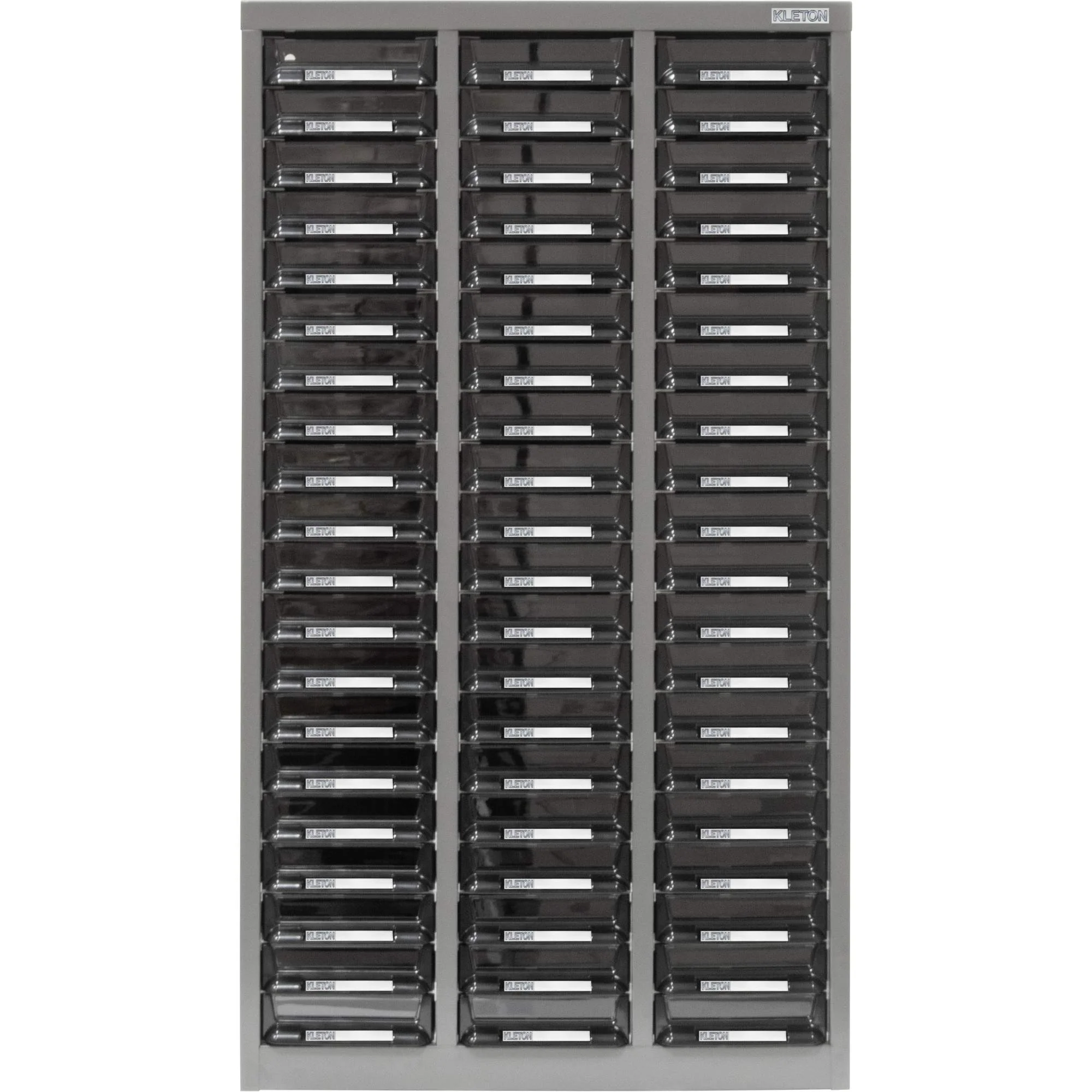 KPC-300 Parts Cabinet, Galvanized Steel, 60 Drawers, 21-3/10" x 10-2/5" x 36-9/10", Grey - Image 2