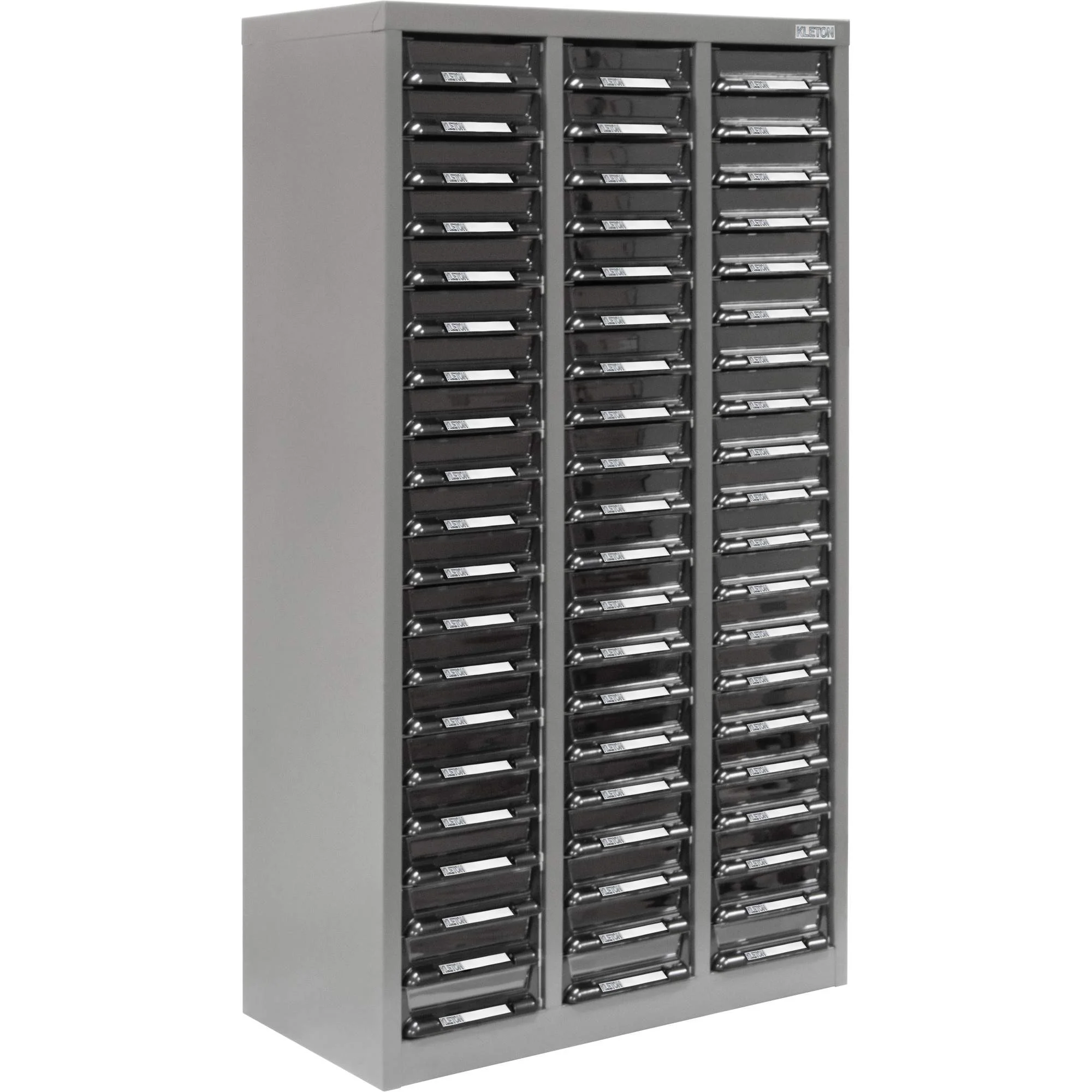 KPC-300 Parts Cabinet, Galvanized Steel, 60 Drawers, 21-3/10" x 10-2/5" x 36-9/10", Grey - Image 3