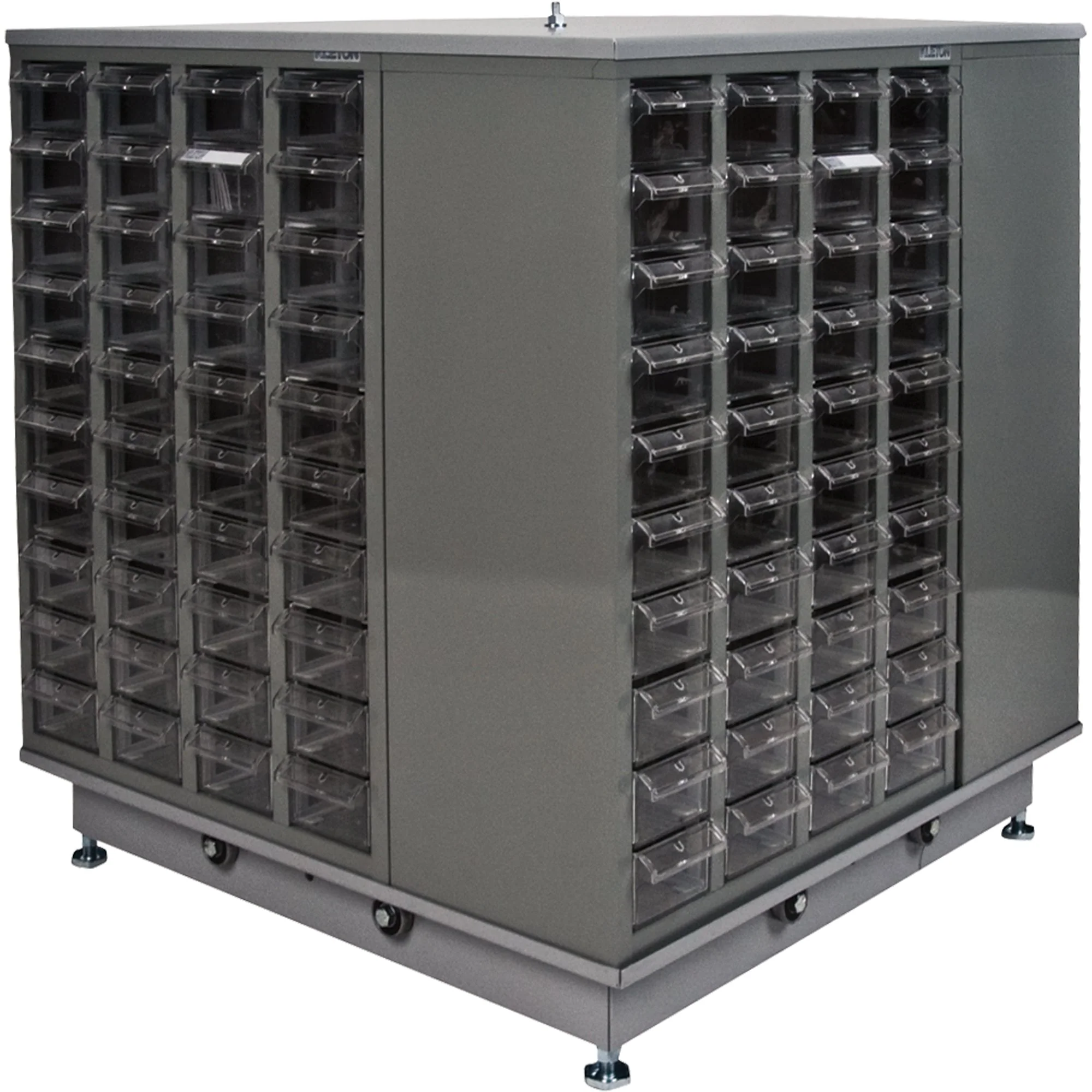 KPC-600 Parts Cabinet, Galvanized Steel, 40 Drawers, 18-3/10" x 8-7/10" x 25-3/10", Grey - Image 2