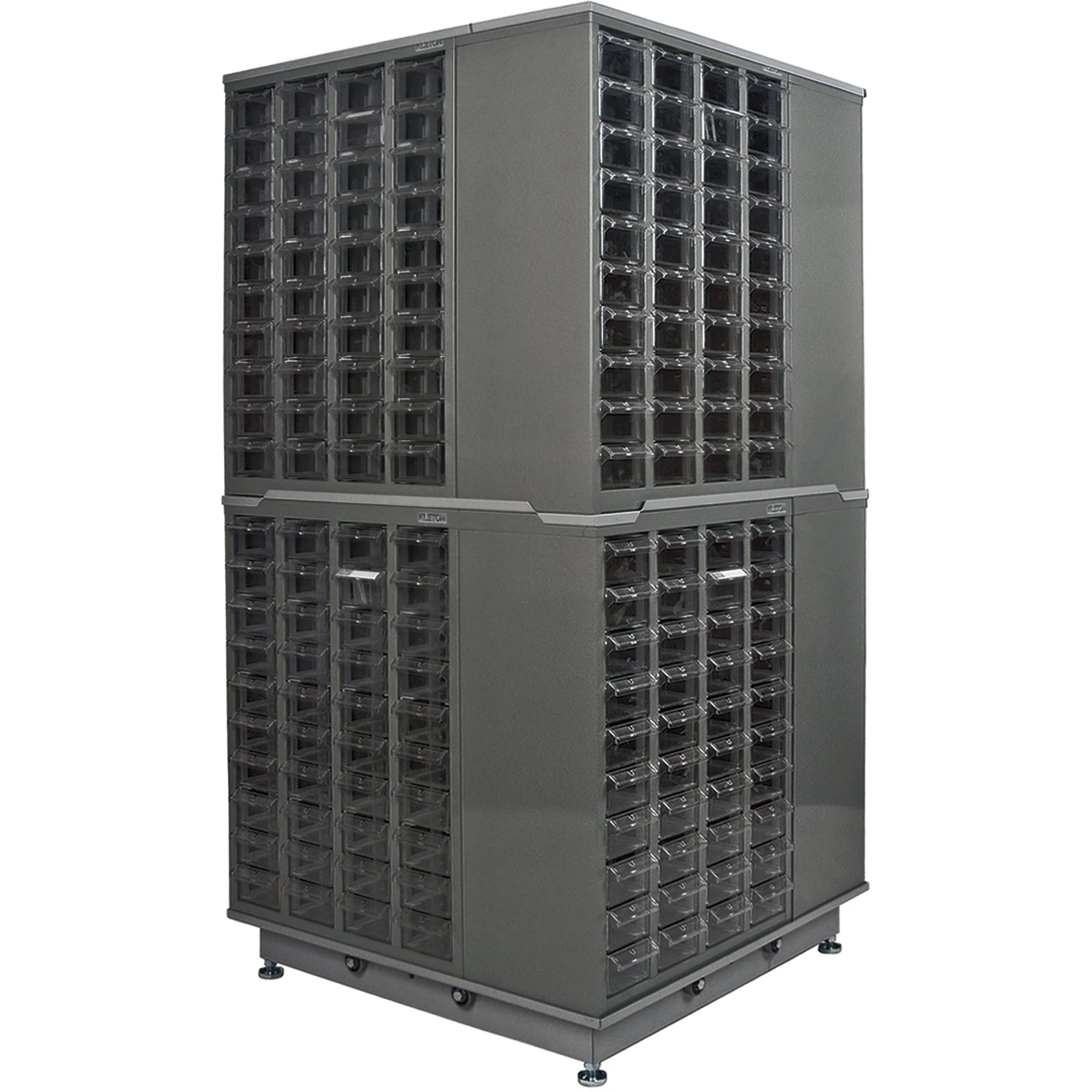KPC-600 Parts Cabinet, Galvanized Steel, 40 Drawers, 18-3/10" x 8-7/10" x 25-3/10", Grey - Image 3