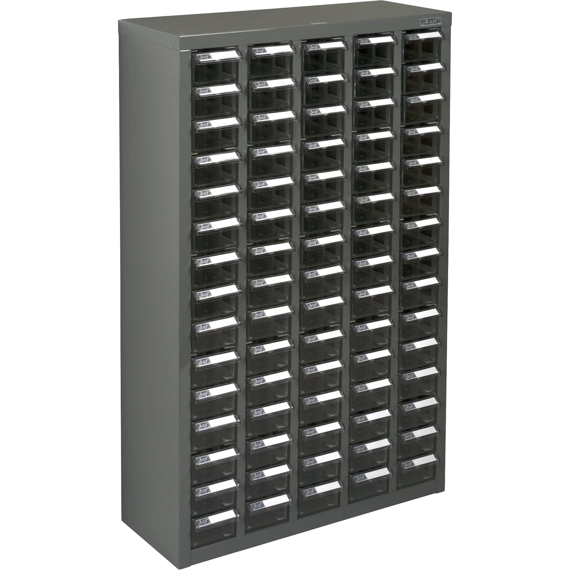 KPC-600 Parts Cabinet, Galvanized Steel, 75 Drawers, 23-1/10" x 8-7/10" x 36-9/10", Grey