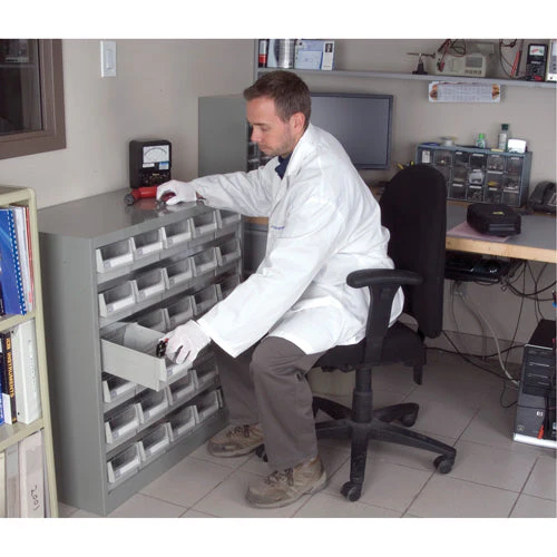KPC-HD Heavy-Duty Parts Cabinet, Galvanized Steel, 30 Drawers, 34-3/5" x 15-7/10" x 34-3/5", Grey - Image 2