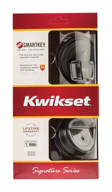 Kwikset SmartKey Venetian Bronze Metal Deadbolt - Image 3