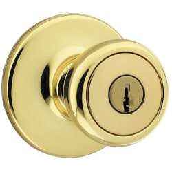 Kwikset Tylo Polished Brass Entry Lockset 1-3/4 in. (Pack of 3) - Image 2