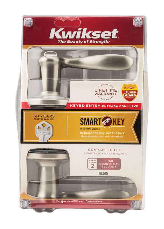 Kwikset SmartKey Tustin Satin Nickel Entry Door Knob KW1 1-3/4 in. - Image 3
