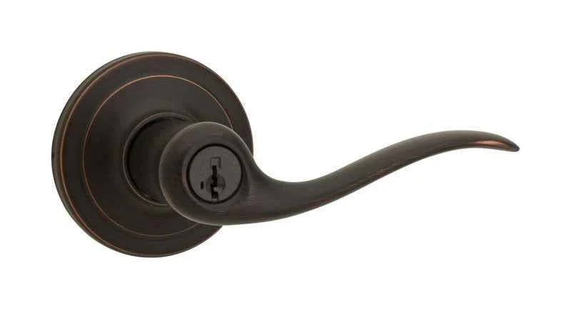 Kwikset SmartKey Tustin Venetian Bronze Entry Door Knob KW1 1-3/4 in.