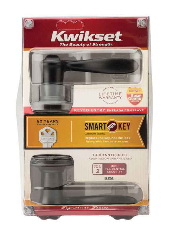 Kwikset SmartKey Tustin Venetian Bronze Entry Door Knob KW1 1-3/4 in. - Image 3