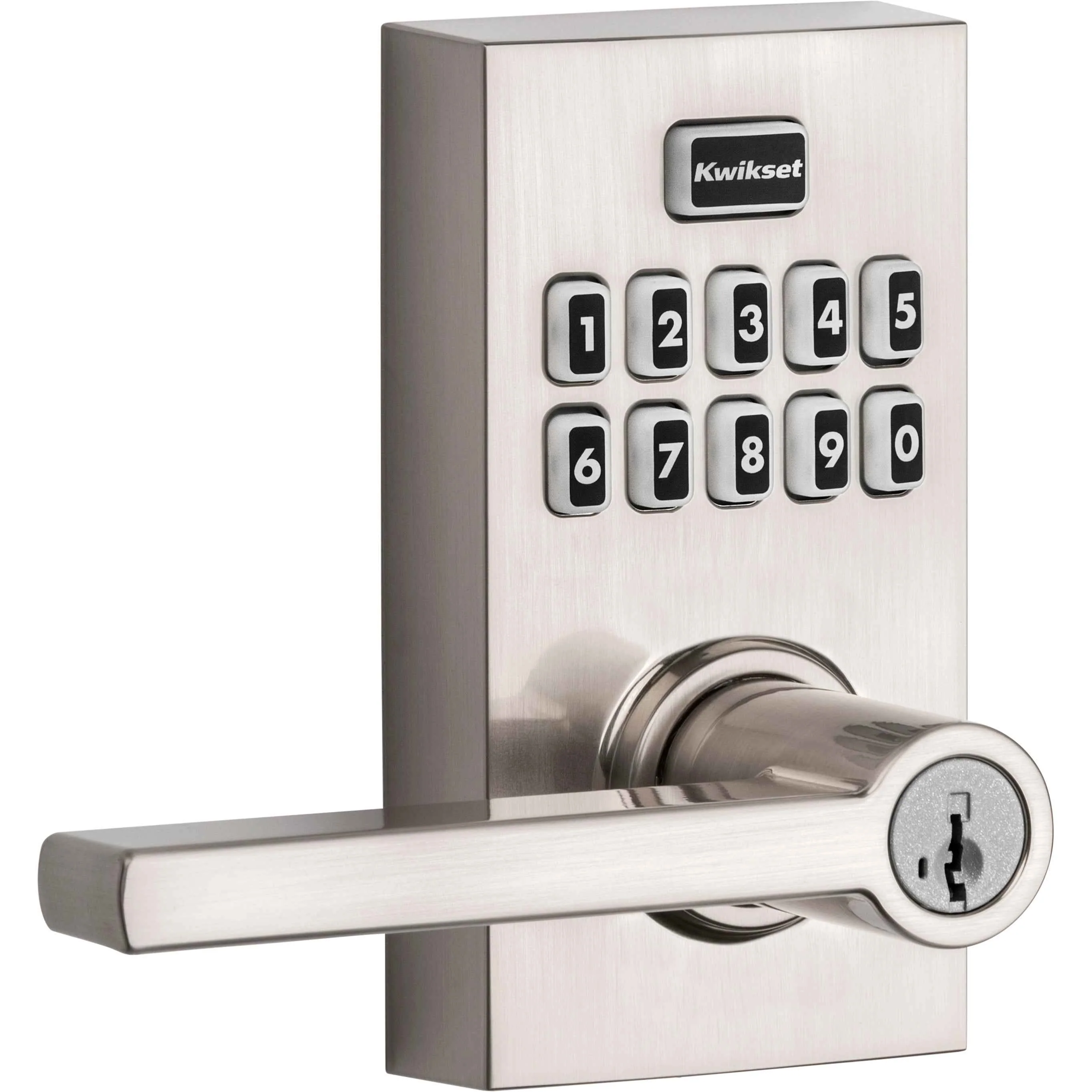 Kwikset SmartCode 917 Satin Nickel Metal Electronic Touch Pad Entry Lever - Image 2