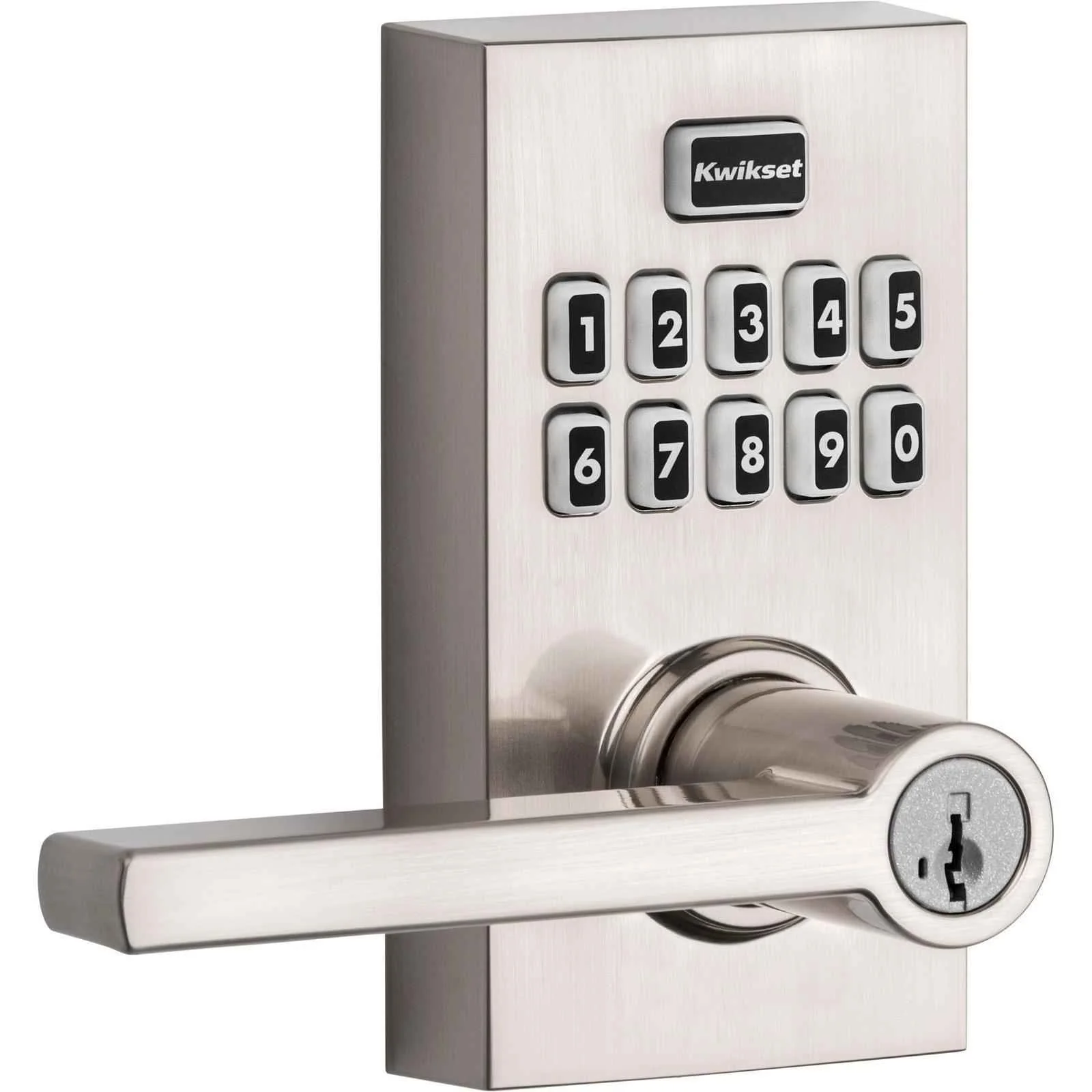 Kwikset SmartCode 917 Satin Nickel Metal Electronic Touch Pad Entry Lever - Image 3