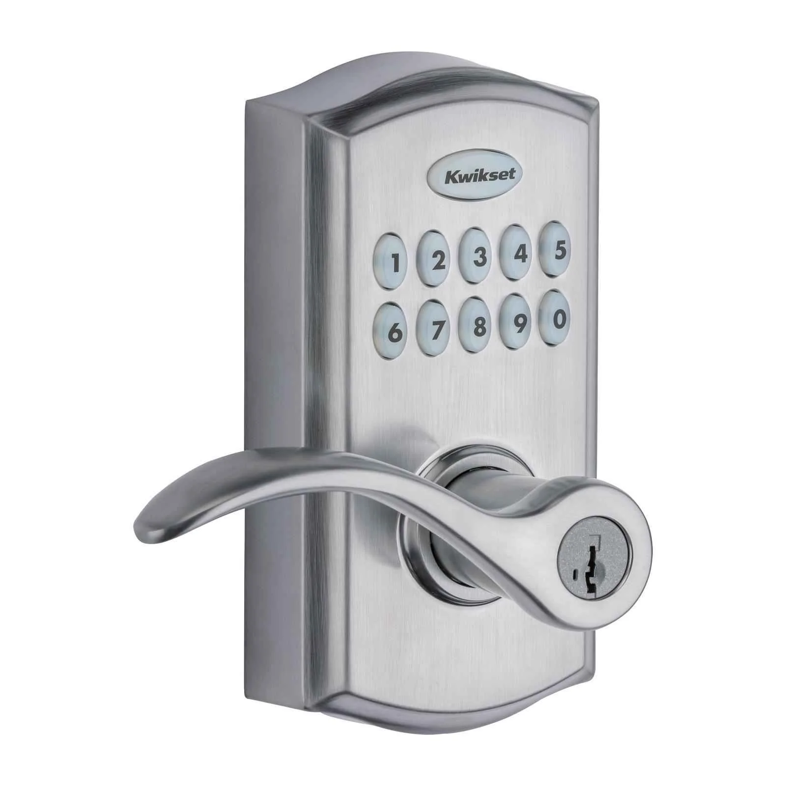 Kwikset SmartCode 955 Satin Chrome Metal Electronic Touch Pad Entry Lever - Image 2