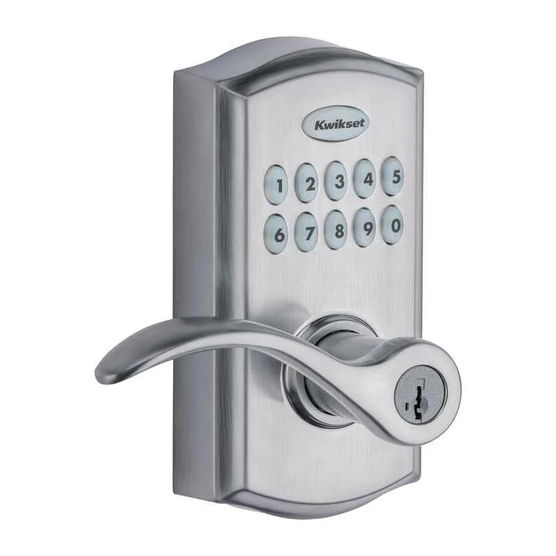 Kwikset SmartCode 955 Satin Chrome Metal Electronic Touch Pad Entry Lever - Image 3