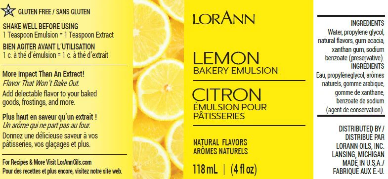 Lemon Bakery Emulsion - 4 oz. - 16 oz. - 1 Gallon - 5 Gallons - Bakery Emulsions Canada - Ships Free Within Canada on Orders Above CAD $199 - Image 4
