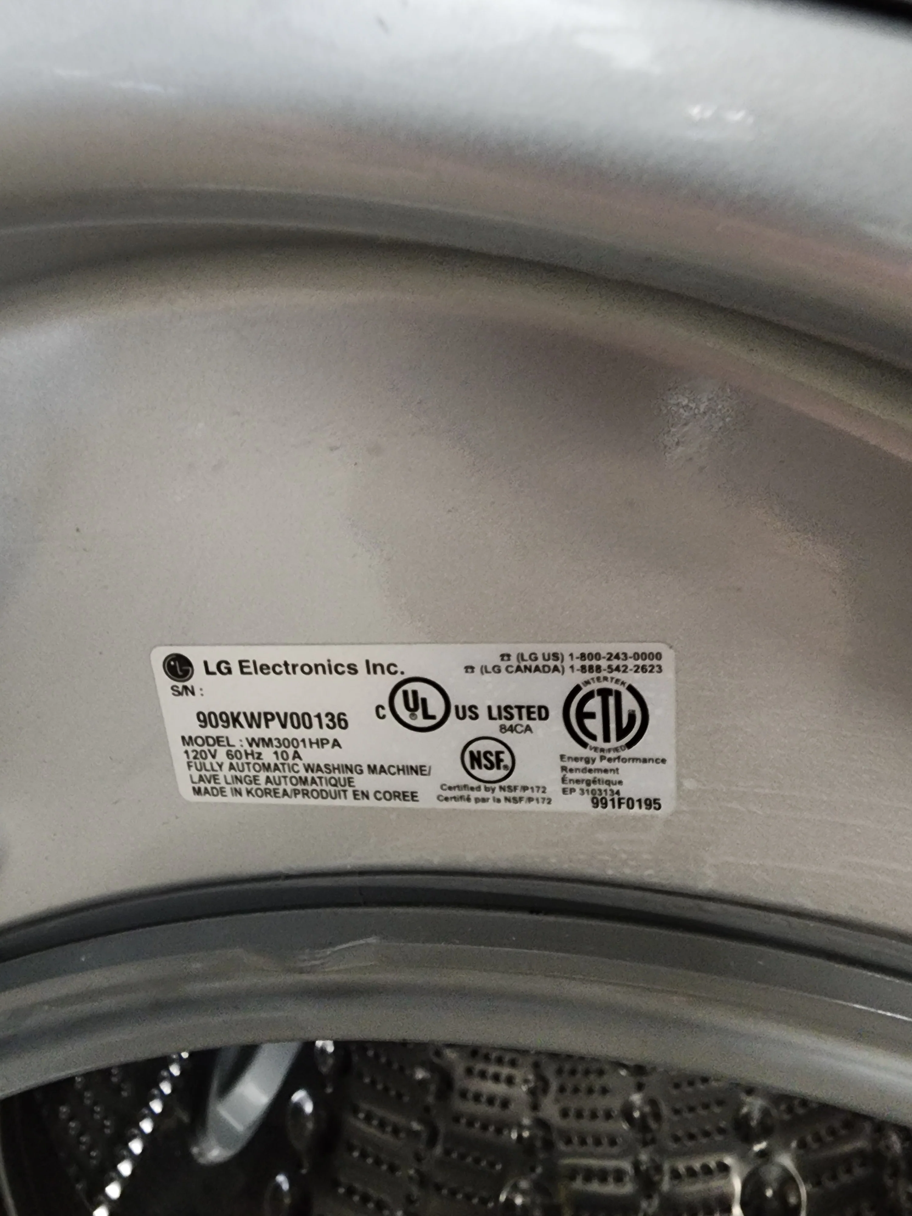 LG Front Load Washer - WM3001HPA - Image 3