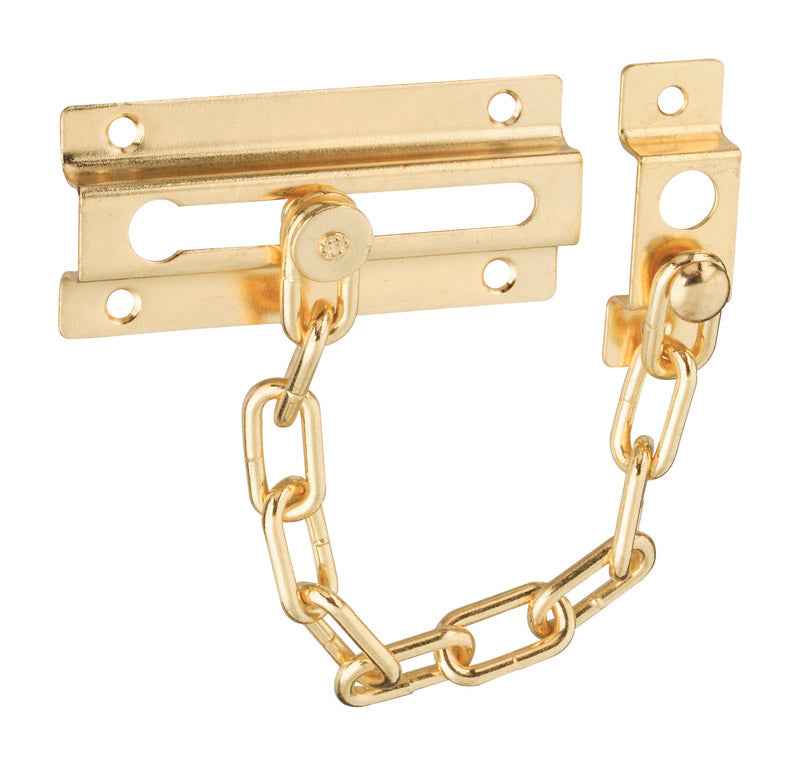 National Hardware 4 in. L Bright Brass Steel Door Chain Lock - Image 2