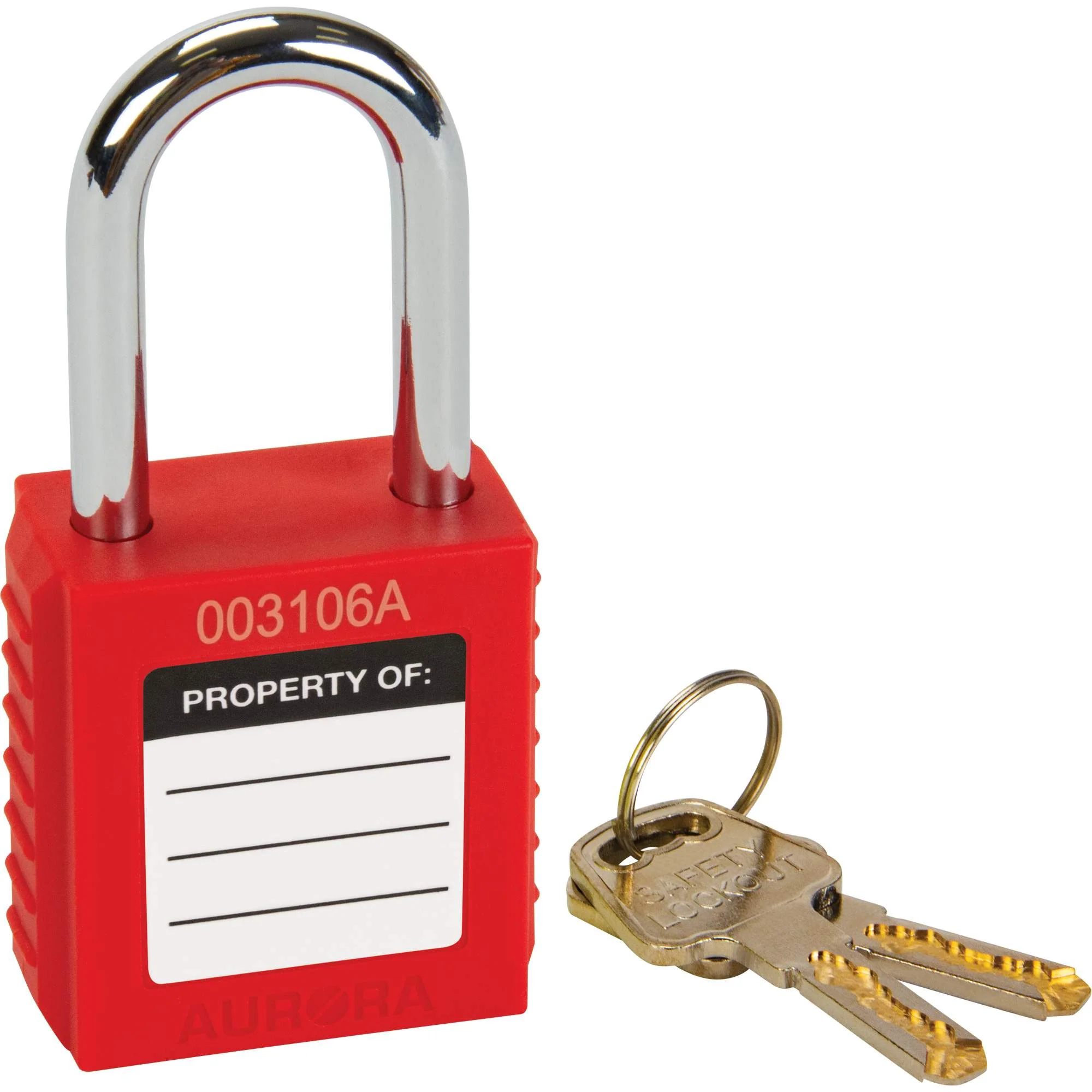 Lock for Lockouts, Safety Padlock, Keyed Different, Thermoplastic, 1-1/2" Width - Image 2