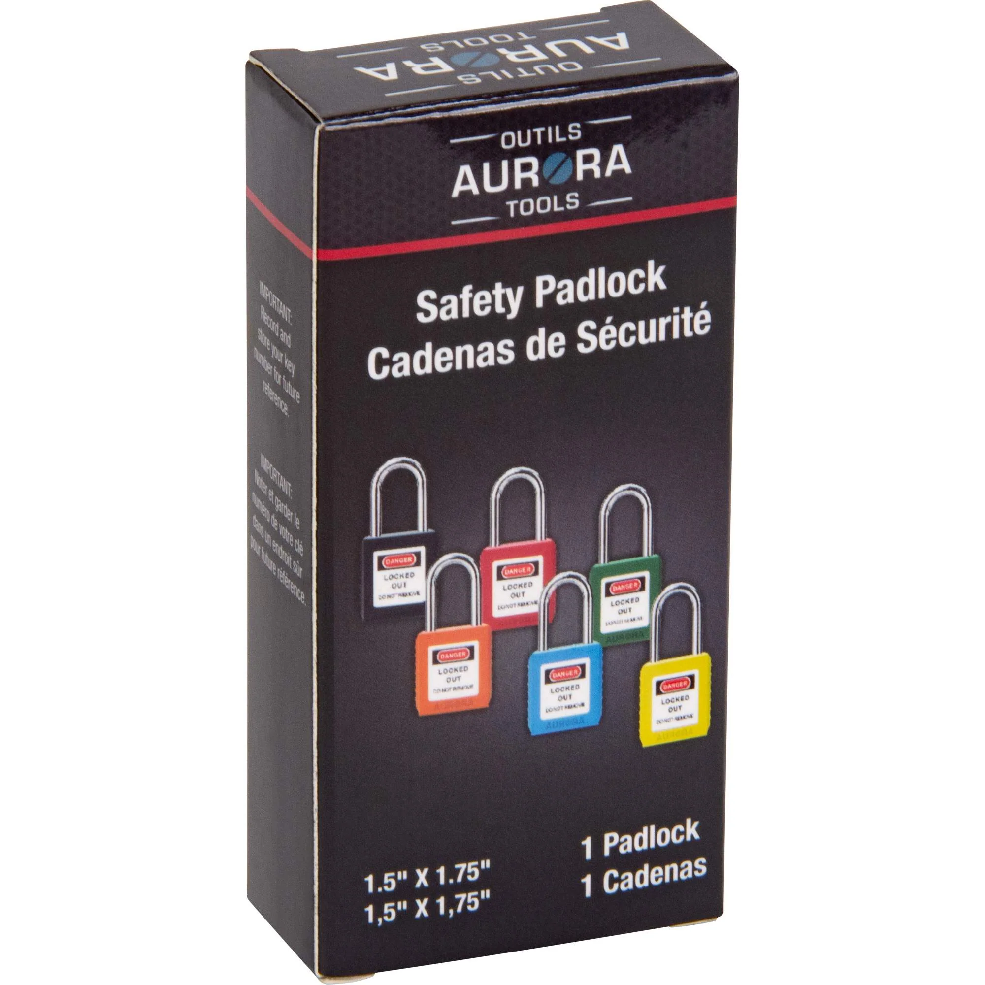 Lock for Lockouts, Safety Padlock, Keyed Different, Thermoplastic, 1-1/2" Width - Image 3