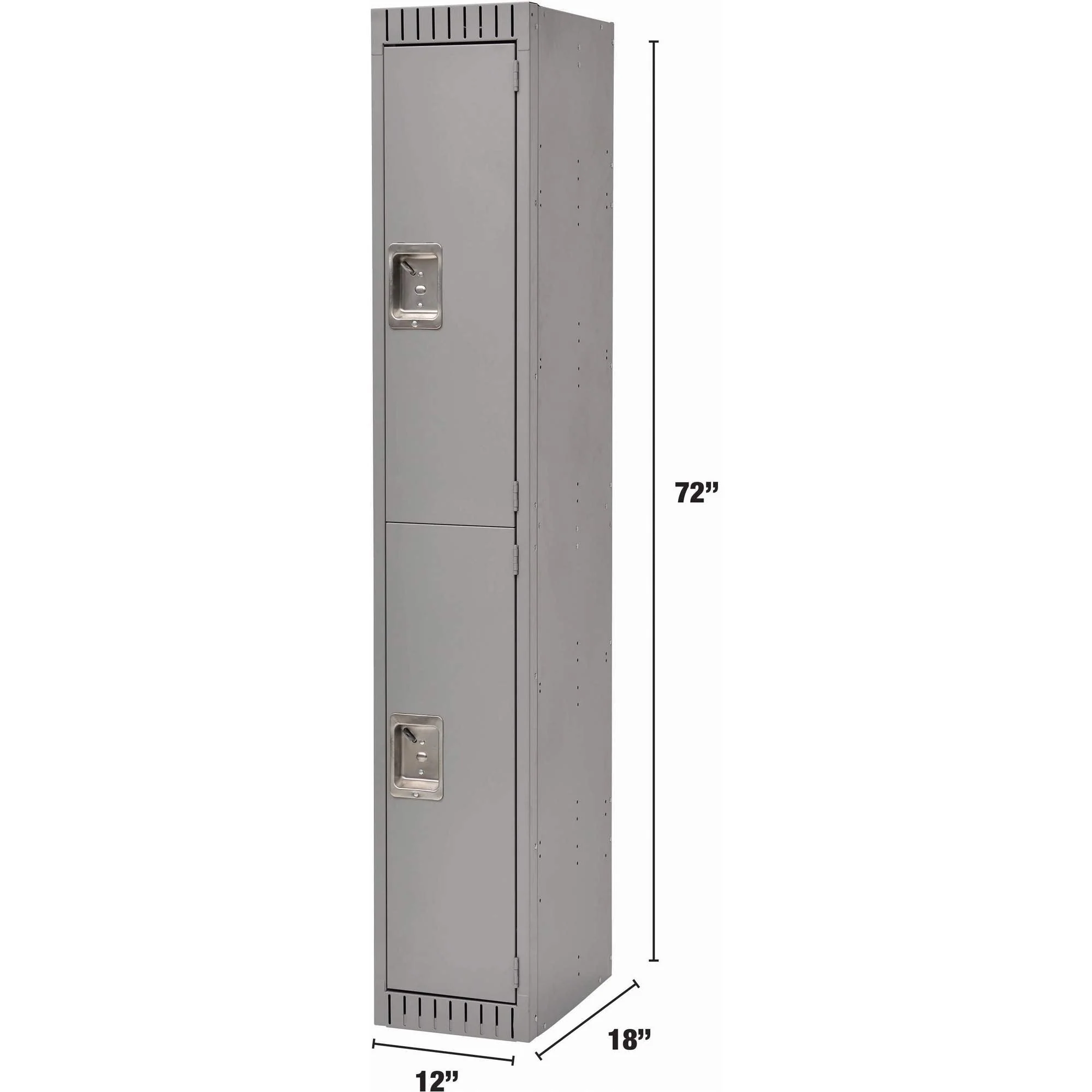 Lockers, 2 -tier, 12" x 18" x 72", Steel, Grey, Rivet (Assembled) - Image 4