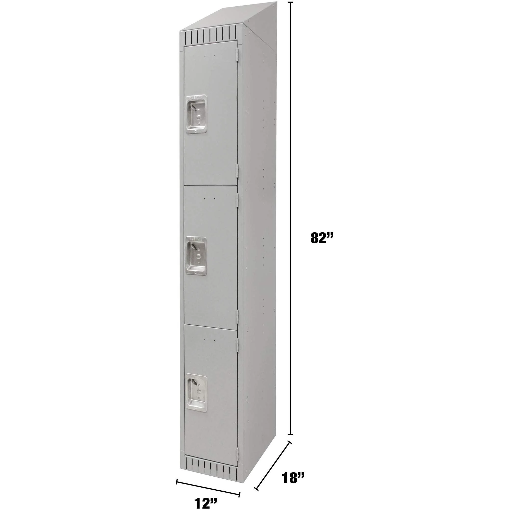Lockers, 3 -tier, 12" x 18" x 82", Steel, Grey, Knocked Down - Image 4