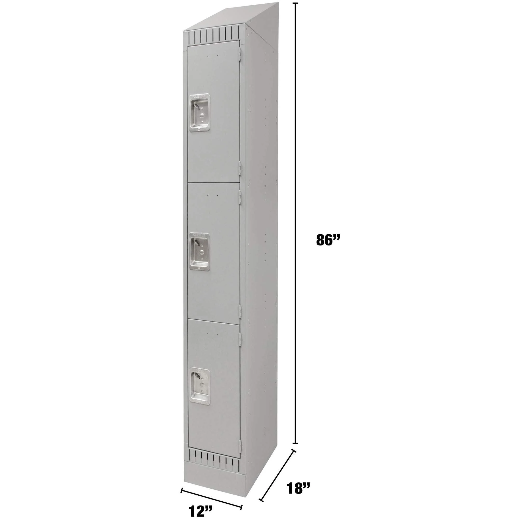 Lockers, 3 -tier, 12" x 18" x 86", Steel, Grey, Knocked Down - Image 4