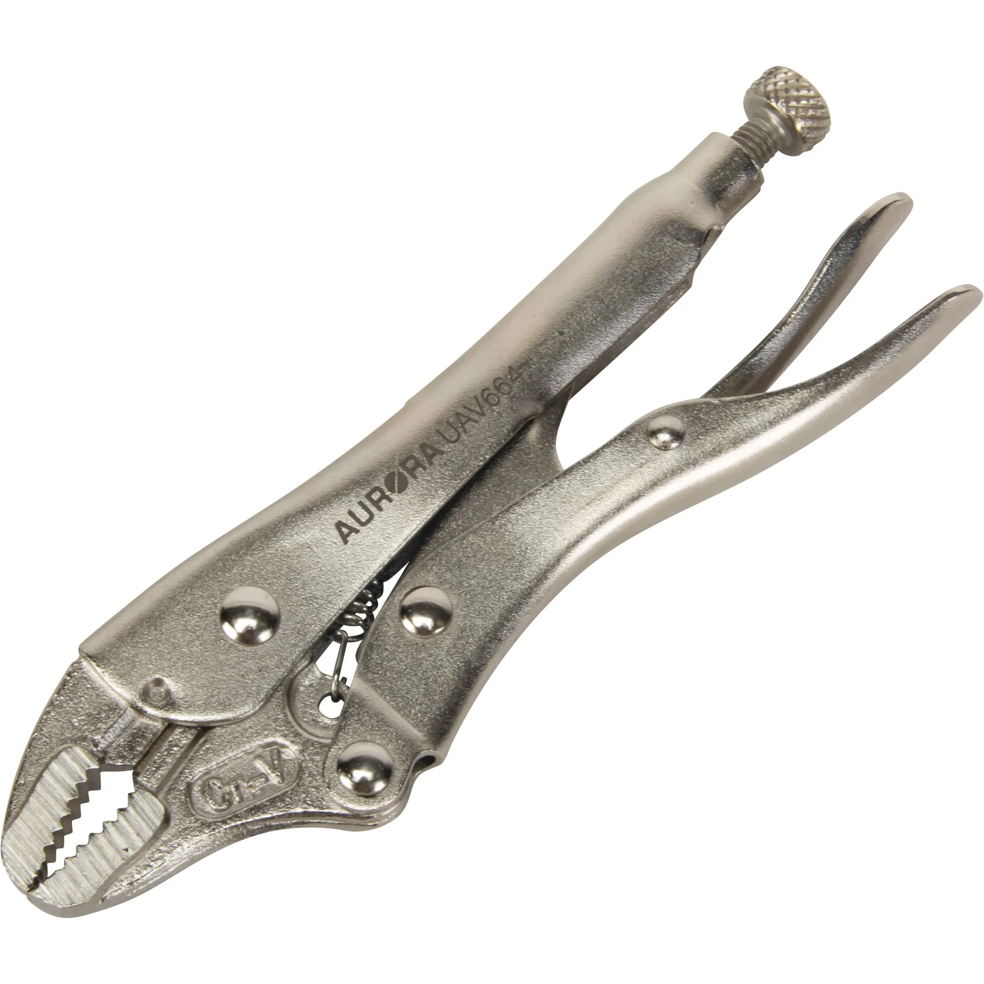 Locking Pliers with Wire Cutter, 5" Length, Curved Jaw - Image 2