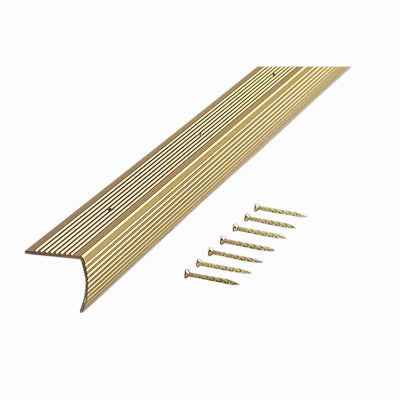 M-D Building Products 1-1/8 in. H x 36 in. L Prefinished Satin Brass Aluminum Stair Edge (Pack of 6) - Image 2