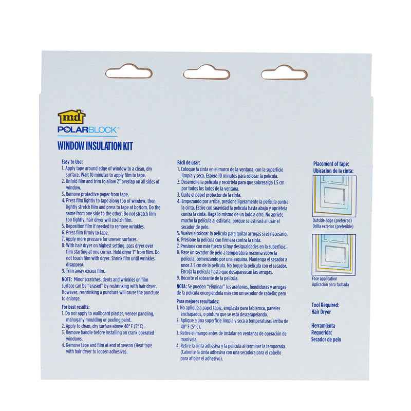 M-D Polar Block Clear Plastic Glare Control Window Shrink Film 62 L x 42 W in. (Pack of 6) - Image 3
