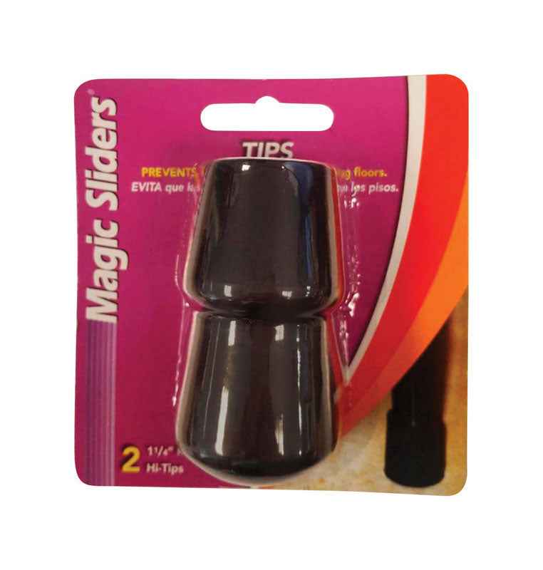 Magic Sliders Rubber Leg Tip Black Round 1-1/4 in. W 2 pk - Image 3