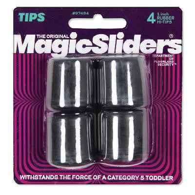 Magic Sliders Rubber Leg Tip Black Round 1 in. W 4 pk - Image 2