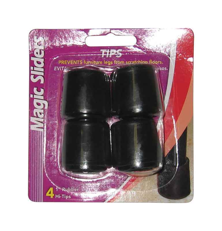 Magic Sliders Rubber Leg Tip Black Round 1 in. W 4 pk - Image 3