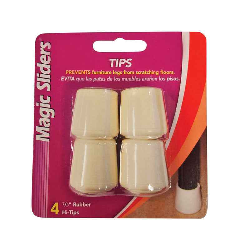 Magic Sliders Rubber Leg Tip White Round 7/8 in. W 4 pk - Image 3