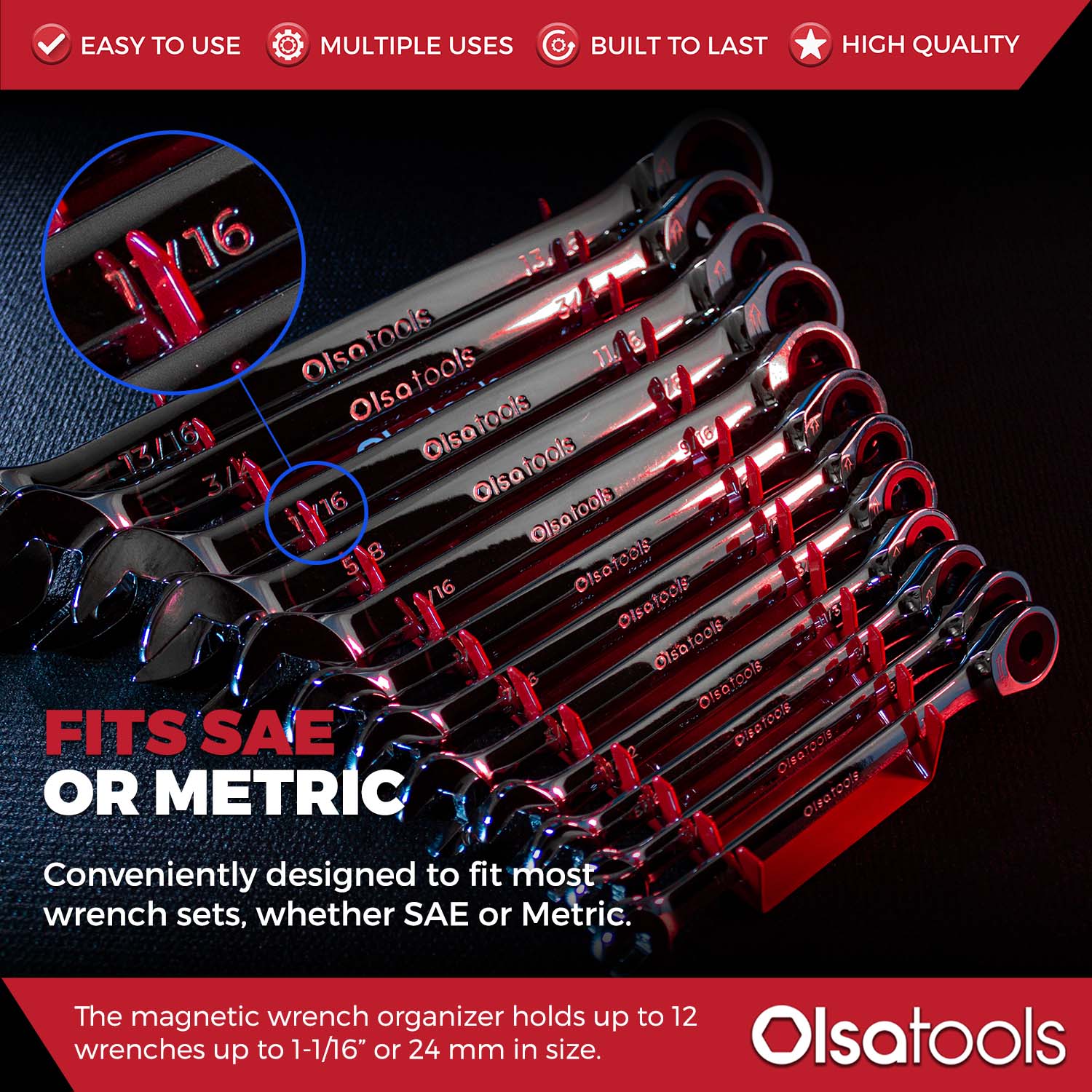 Magnetic Metal Wrench Organizer - Image 11