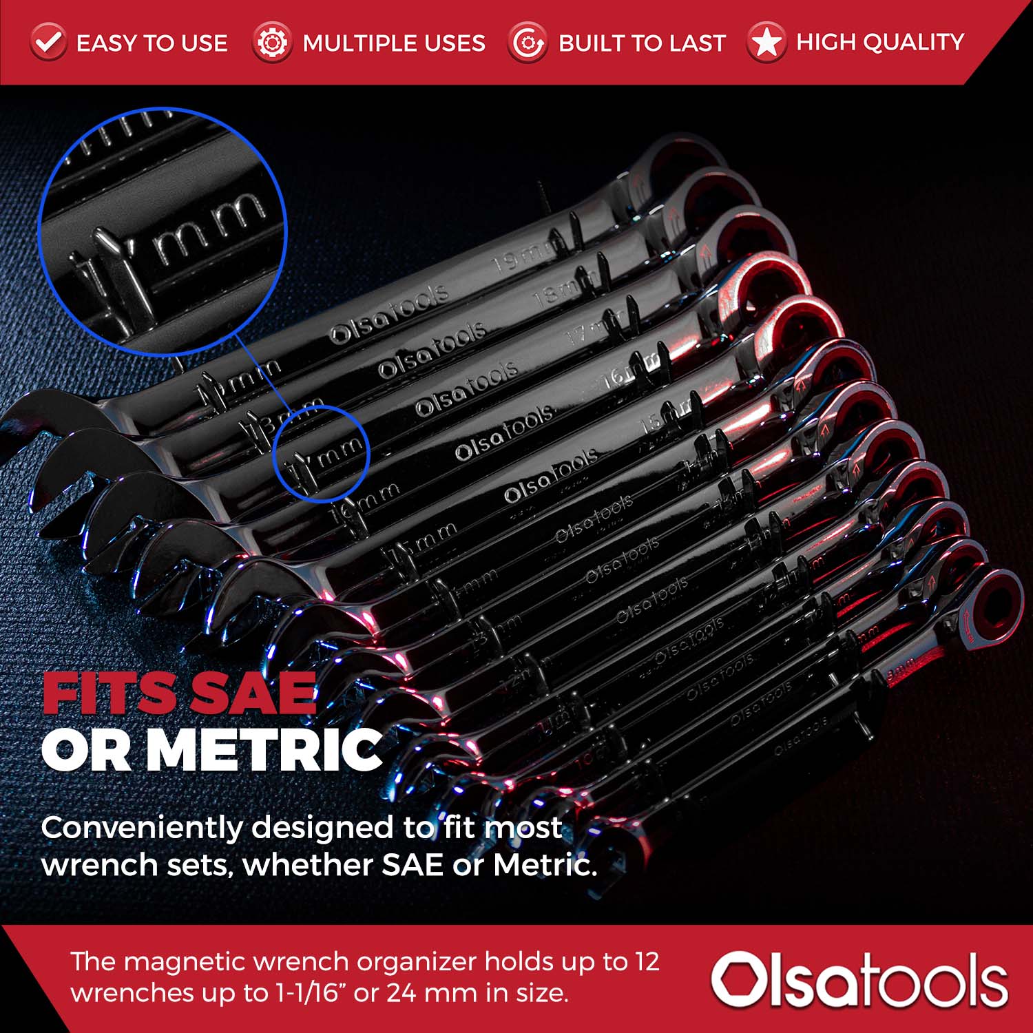 Magnetic Metal Wrench Organizer - Image 5