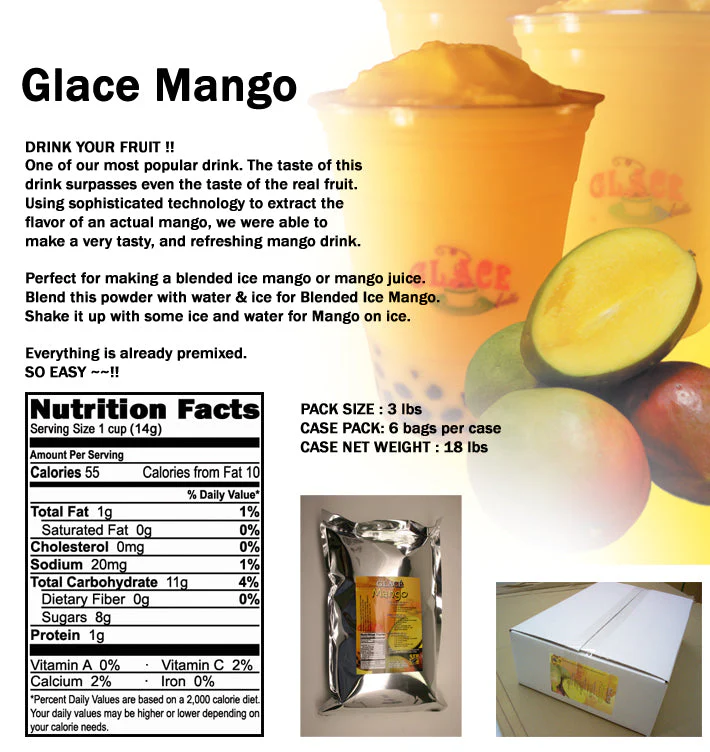 Mango 4 in 1 Mix for Bubble Tea, Smoothies, Lattes and Frappes, 3 lbs. Bag (Case 6 x 3 lbs. Bags) - Ships Free Within Canada on Orders Above CAD $199 - Image 2
