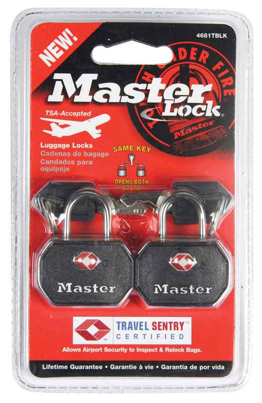 Master Lock 15/16 in. H X 5/8 in. W X 1-1/4 in. L Vinyl Covered Steel Pin Tumbler Luggage Lock - Image 2