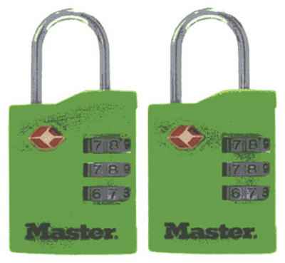 Master Lock 1-9/16 in. H X 5/8 in. W X 1-3/8 in. L Vinyl/Steel 3-Dial Combination Luggage Lock - Image 2