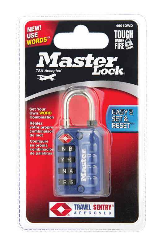 Master Lock 1-5/32 in. H X 1 3/8 in. W Steel 4-Dial Combination Luggage Lock - Image 4