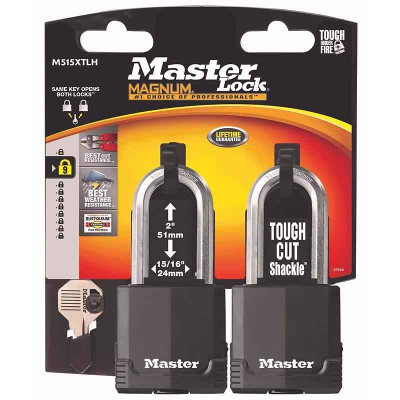 Master Lock Magnum 2 in. H X 1-5/16 in. W X 2 in. L Steel Ball Bearing Locking Weather-Resistant Pad - Image 3