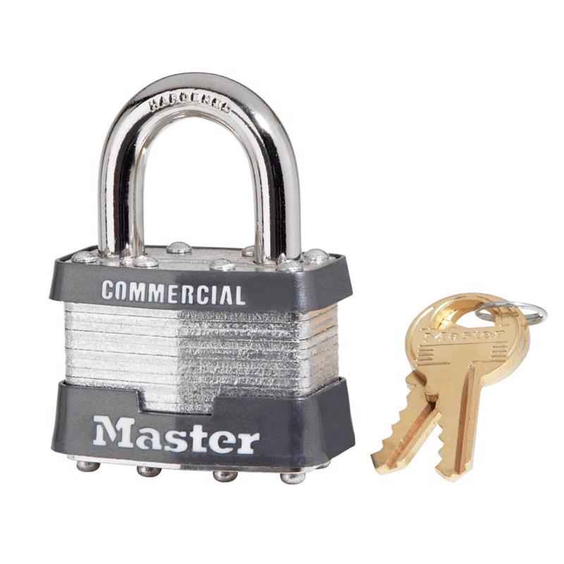Master Lock 1.75 in. H x 1.75 in. W x 1-3/4 in. L Laminated Steel Dual Ball Bearing Locking Padlock (Pack of 6) - Image 2