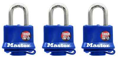 Master Lock 1-5/16 in. H X 1 in. W Vinyl Covered Steel Double Locking Weather-Resistant Padlock - Image 2