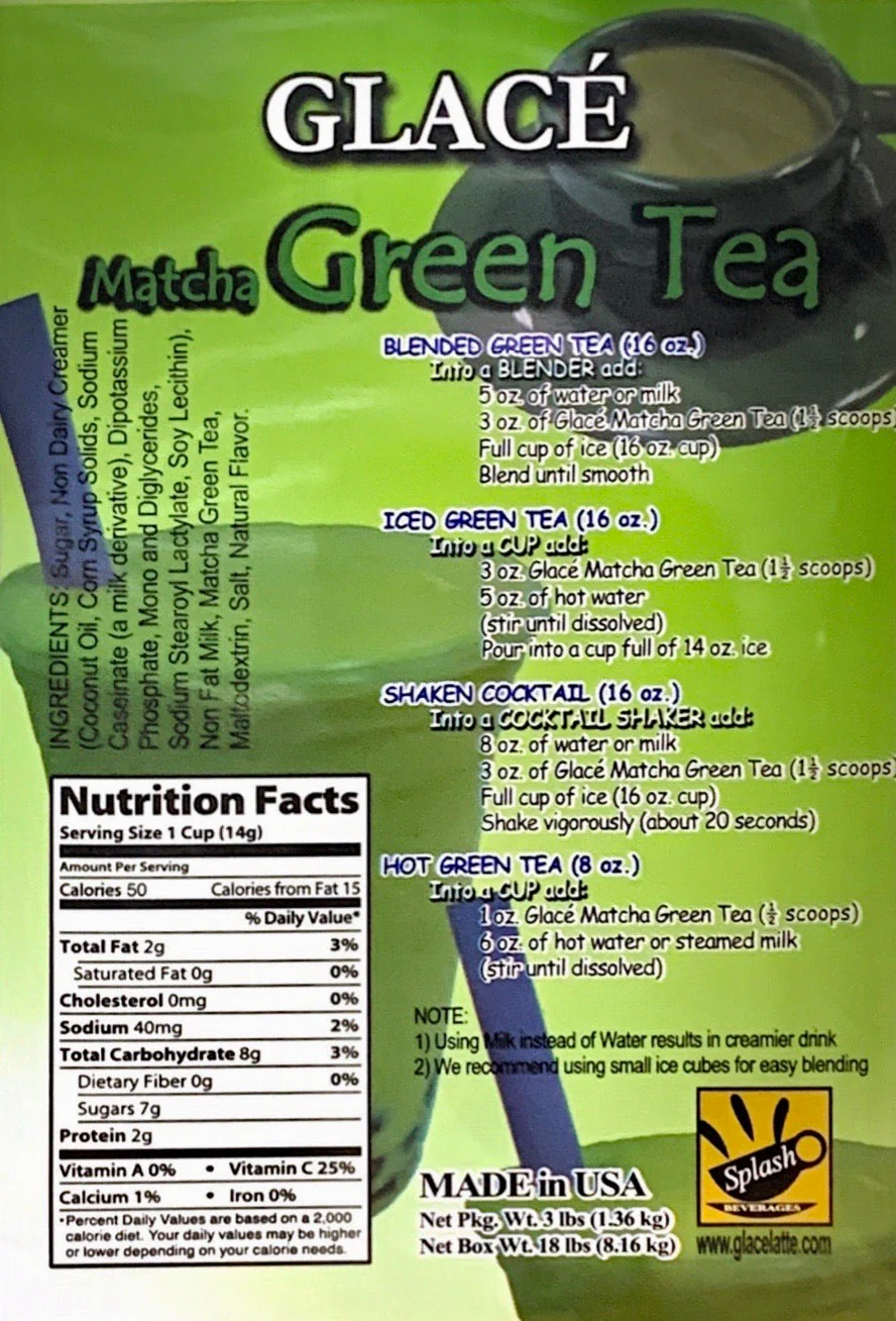 Matcha Green Tea 4 in 1 Bubble Tea / Latte and Frappe Mix - Ships Free Within Canada on Orders Above CAD $199 - Image 2