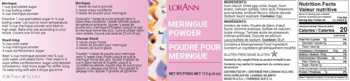 Meringue Powder - LorAnn - 4 oz - Canadian Distribution - Ships Free Within Canada on Orders Above CAD $199 - Image 2