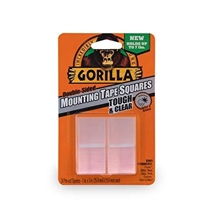 Mounting Tape Pre-Cut Squares, 1" x 1", 24 Per Pack