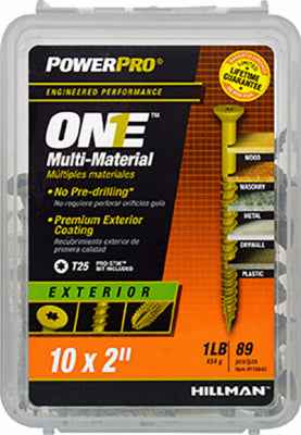 Hillman POWERPRO ONE No. 10 X 2 in. L Star Flat Head Multi-Material Screw 1 lb 95 pk - Image 2