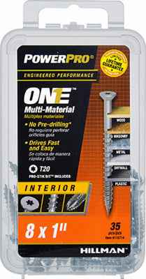 Hillman POWERPRO ONE No. 8 X 1 in. L Star Flat Head Multi-Material Screw 35 pk - Image 2