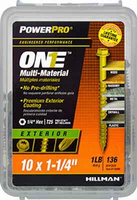 Hillman Power Pro No. 10 X 1-1/4 in. L Star Hex Washer Head Multi-Material Screw 1 lb 133 pk - Image 2