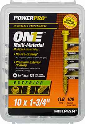 Hillman Power Pro No. 10 X 1-3/4 in. L Star Hex Washer Head Multi-Material Screw 1 lb 97 pk - Image 2
