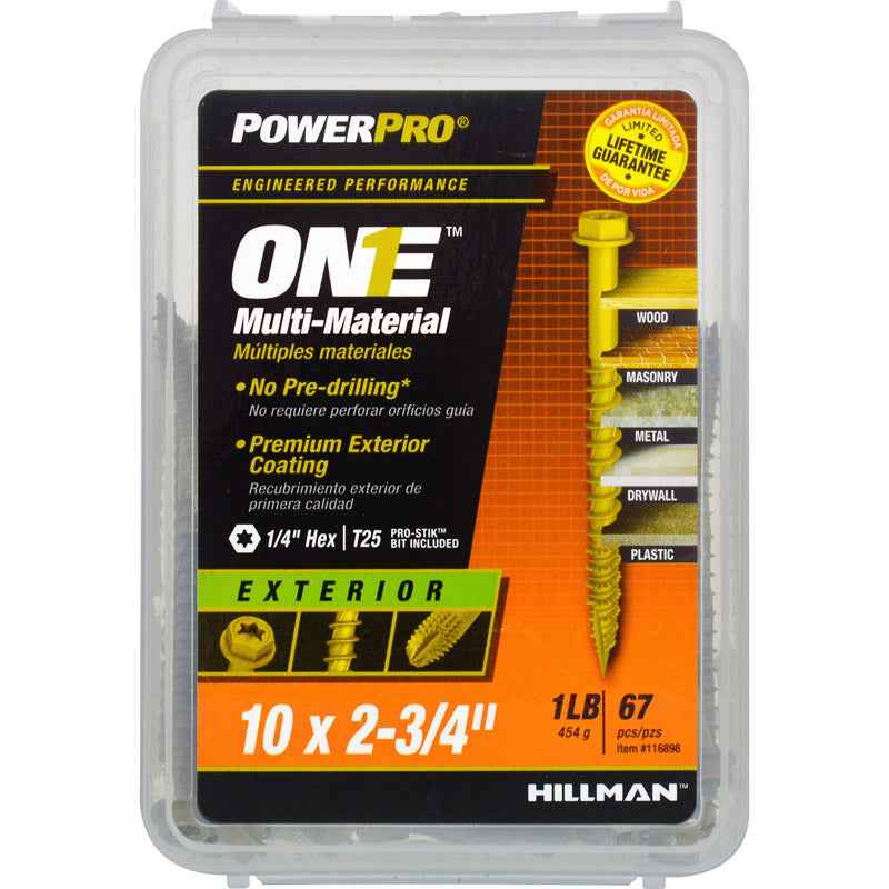 Hillman Power Pro No. 10 X 2-3/4 in. L Star Hex Washer Head Multi-Material Screw 1 lb 65 pk - Image 4